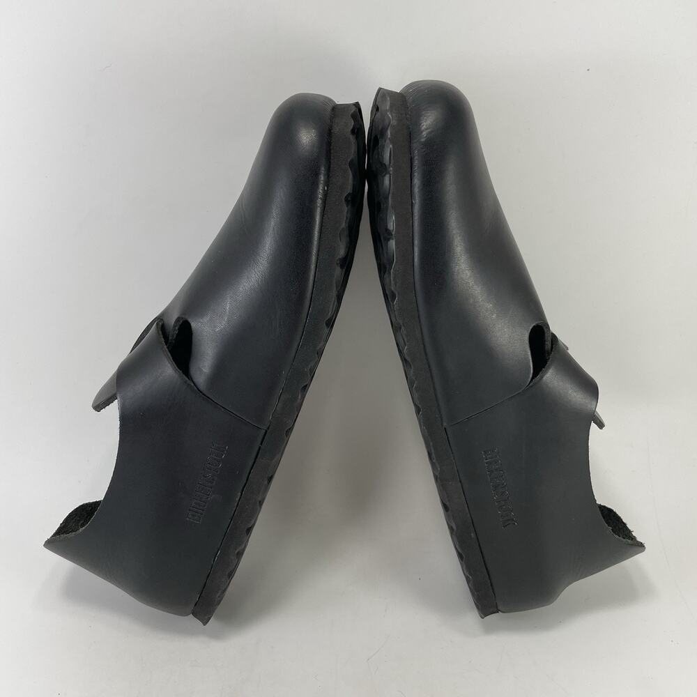 Birkenstock London Womens Size 39, 8-8.5 Black Smooth Leather Clogs Soft FB - Picture 6 of 11